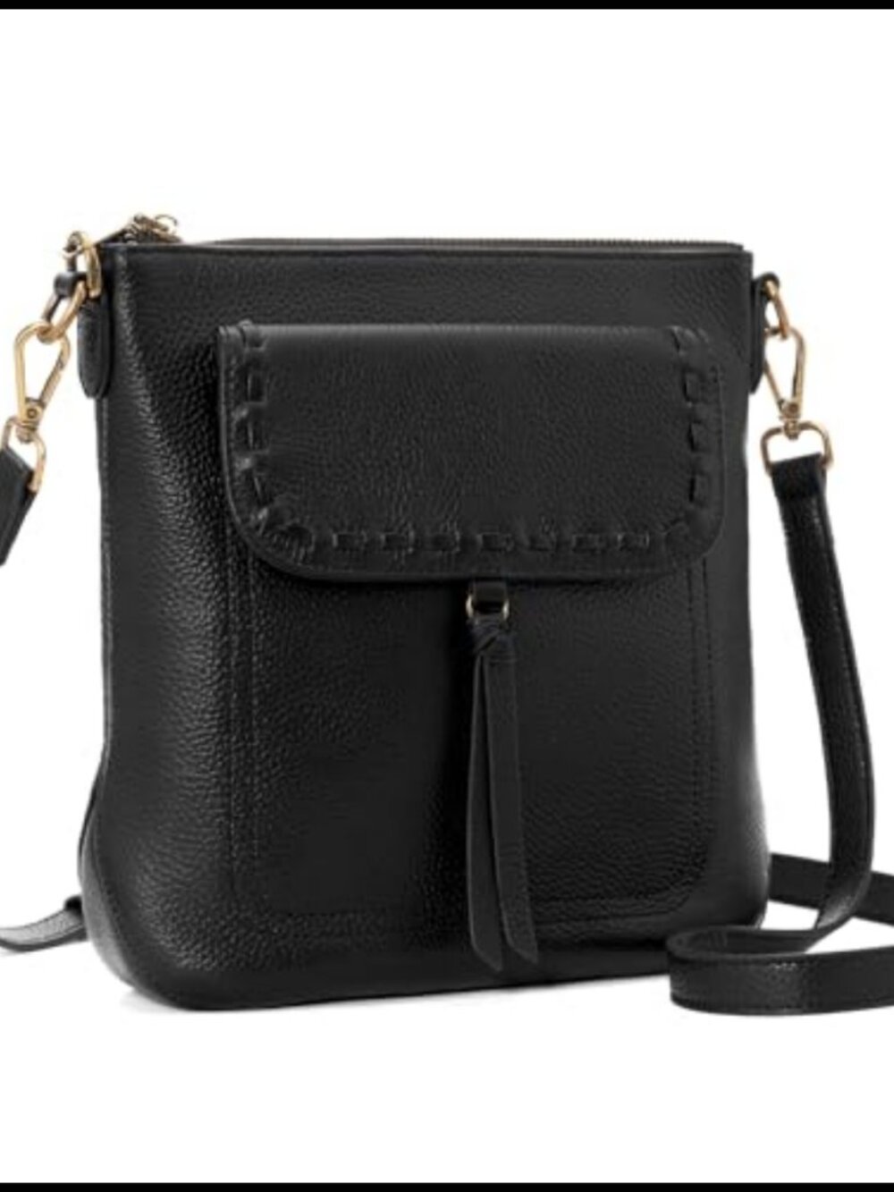 Genuine Leather Crossbody Bag Small Anti Theft Shoulder Purse RFID Tassel